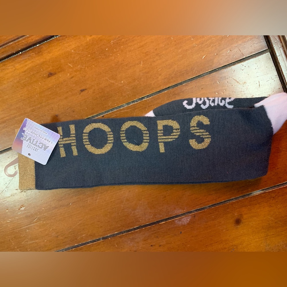 Justice active girls hoops socks, NWT